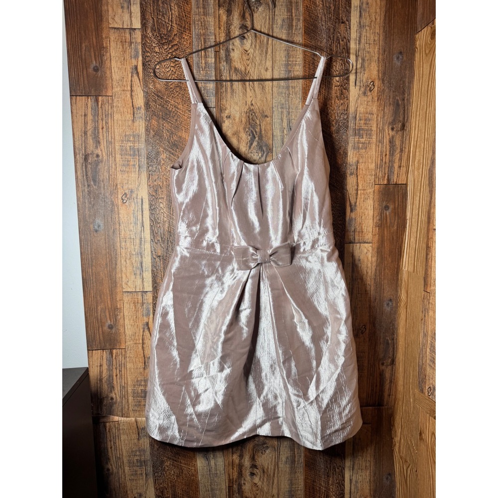 French Rose Metallic Pink Bow Dress – Size 6 – NWT